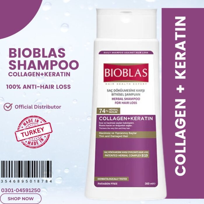 BIOBLAS Anti Hair Loss Volume Shampoo Collagen+Keratin 360ML