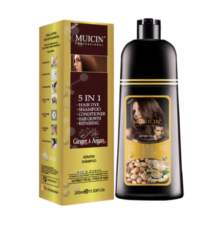 5 in 1 Hair Color Shampoo with Ginger & Argan Oil Muicin