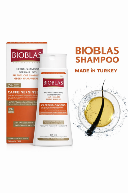 Caffeine Ginseng shampoo for hair growth and strong roots