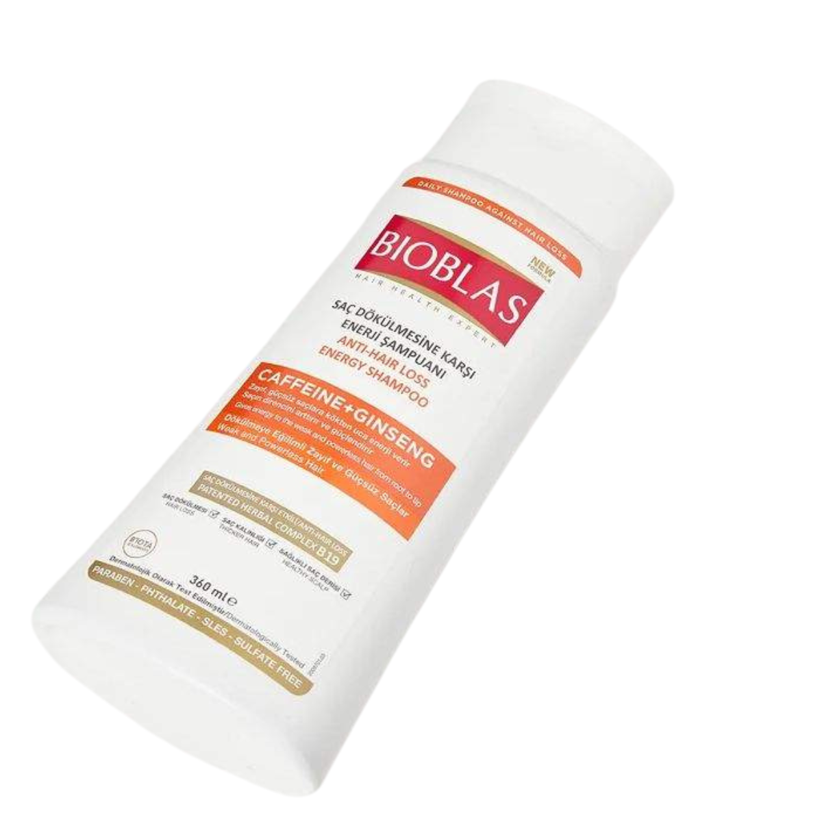 Bioblas Caffeine + Ginseng Herbal Shampoo 360ML Anti Hair Loss Energy Shampoo caffeine and ginseng extract 360ml